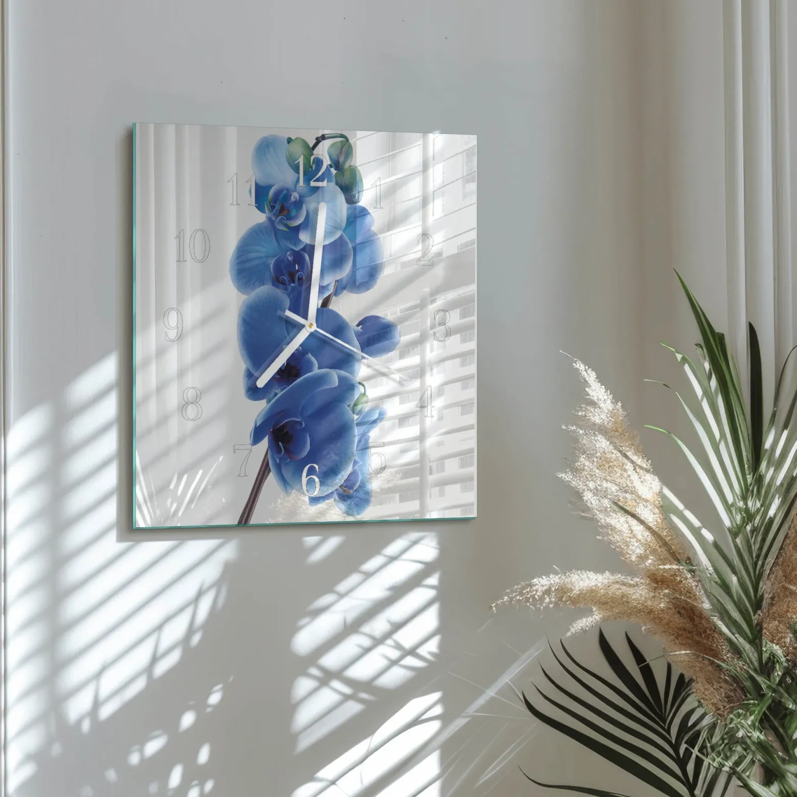 Zegar loft 30x30 Orchidea nowoczesny na ścianę