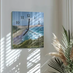 Zegar mozaika 30x30 Wybrzeże ocean fale klif widok na ścianę