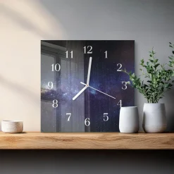 Zegar na ścianę 30x30 Galaktyka nowoczesny na ścianę