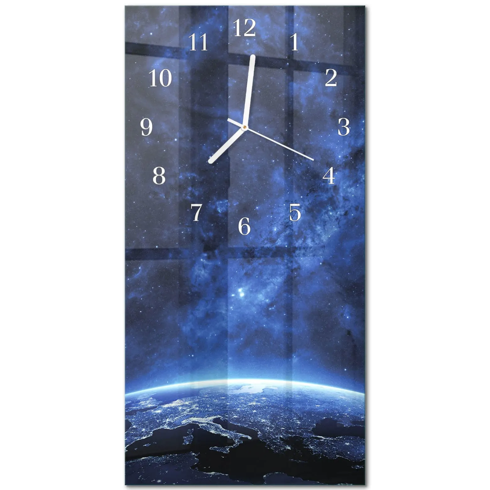 Zegar na ścianę 30x60 Weltall szklany ścienny