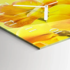 Zegar na szkle 30x60 Kwiaty zegar ścienny