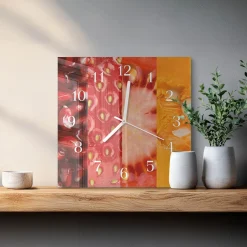 Zegar na szkle 30x30 Owoc dekoracyjny do salonu