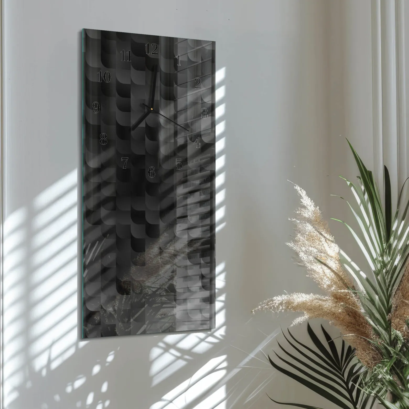 Zegar na szkle 30x60 Skala zegar ścienny