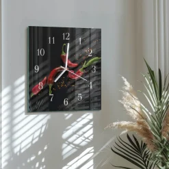 Zegar natura 30x30 Papryczki Chili ozdobny ścienny