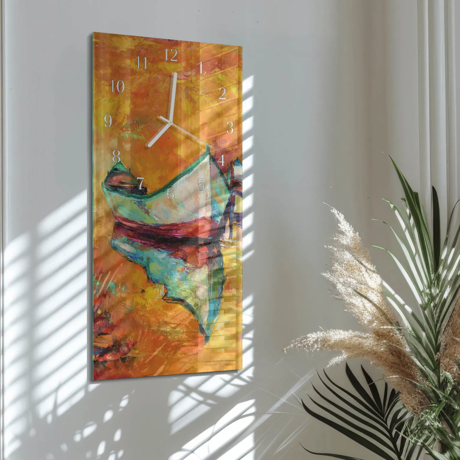 Zegar nowoczesny 30x60 Łódź ozdobny ścienny
