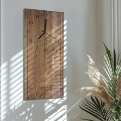 Zegar nowoczesny 30x60 Drewno szklany ścienny