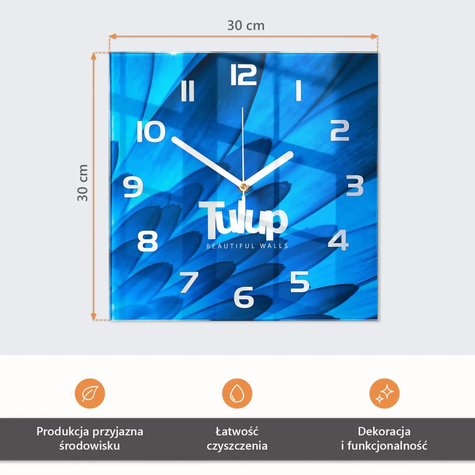 Zegar nowoczesny 30x30 Duchy nowoczesny na ścianę