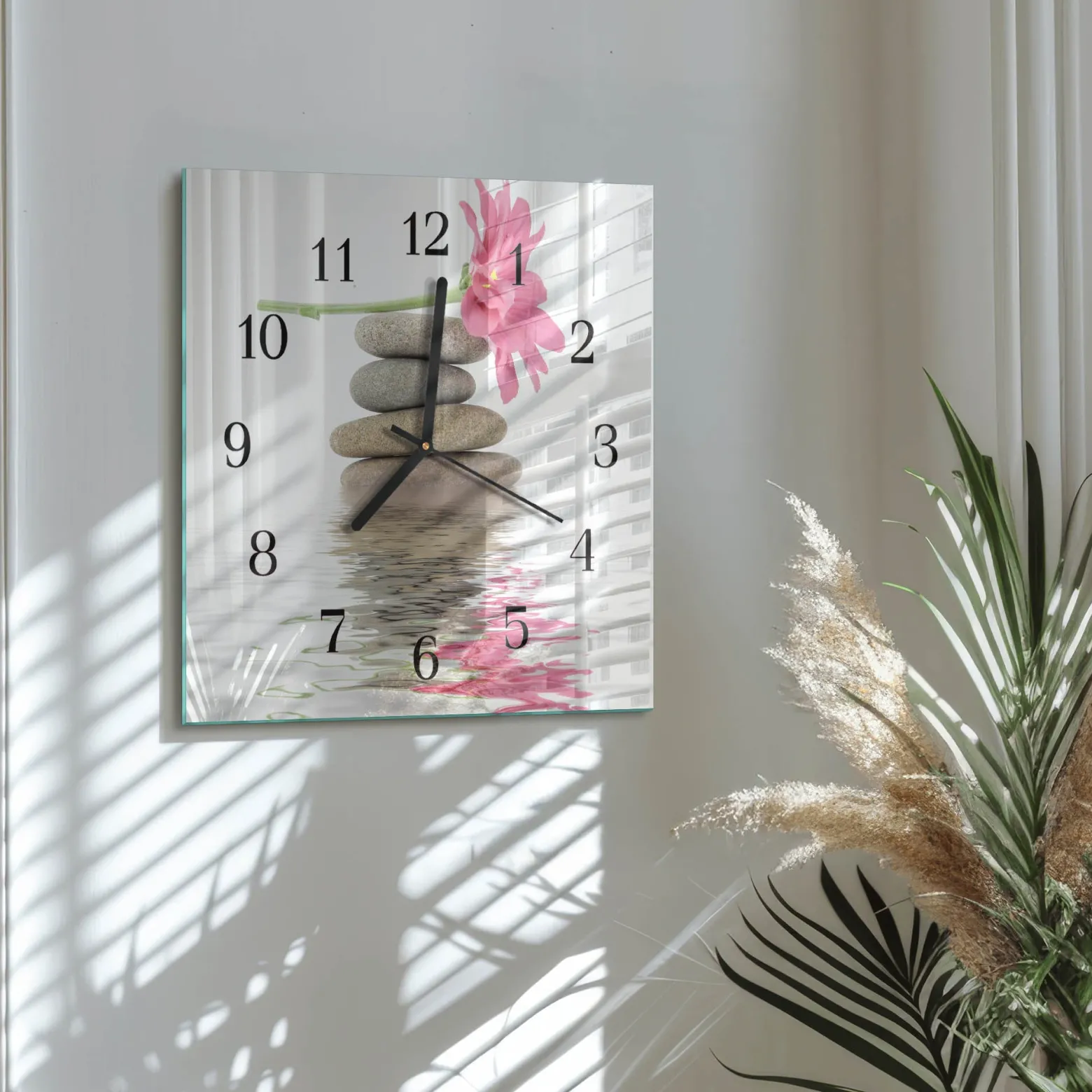 Zegar nowoczesny 30x30 Kamienie zegar ścienny