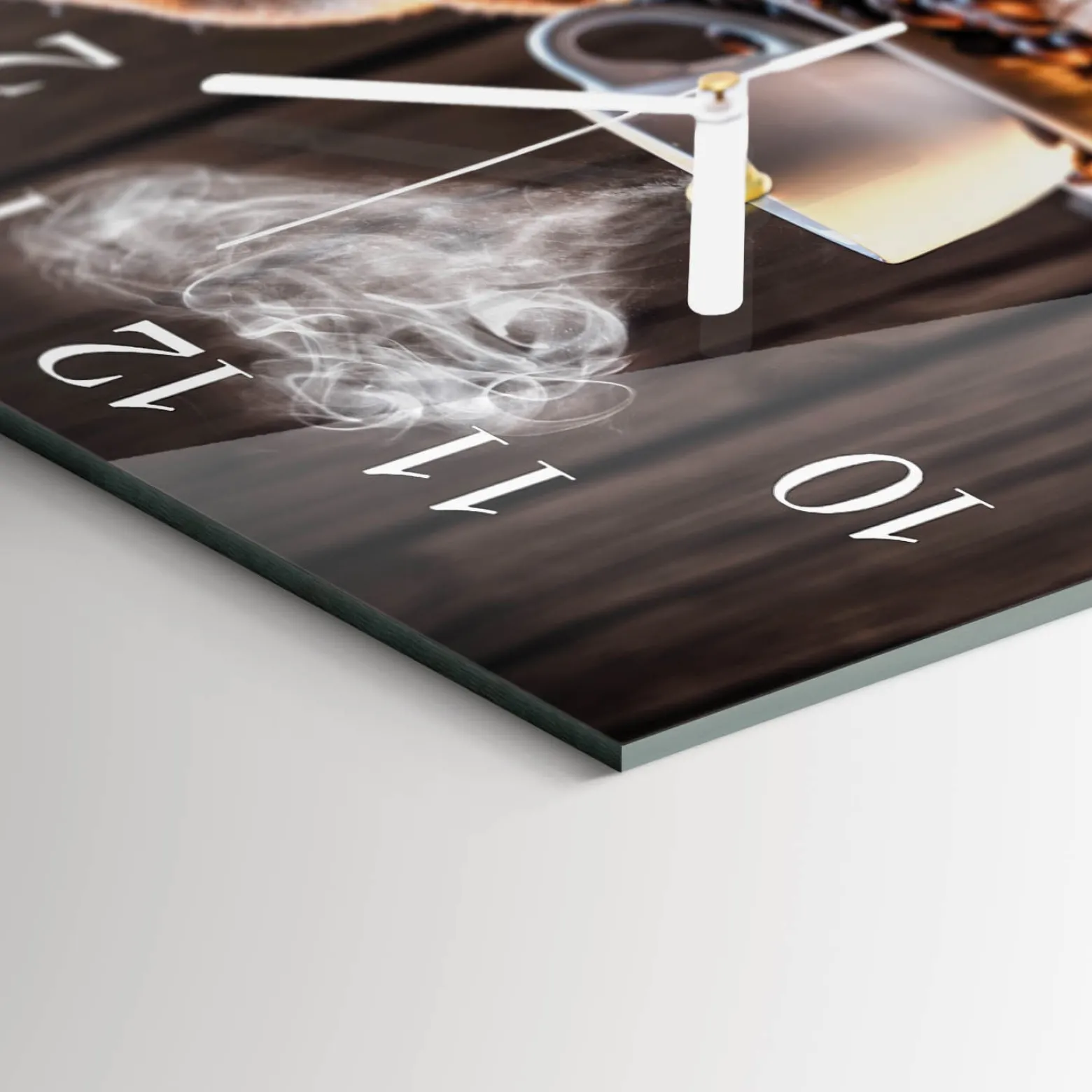 Zegar nowoczesny 30x30 Kawa miłość design na ścianę