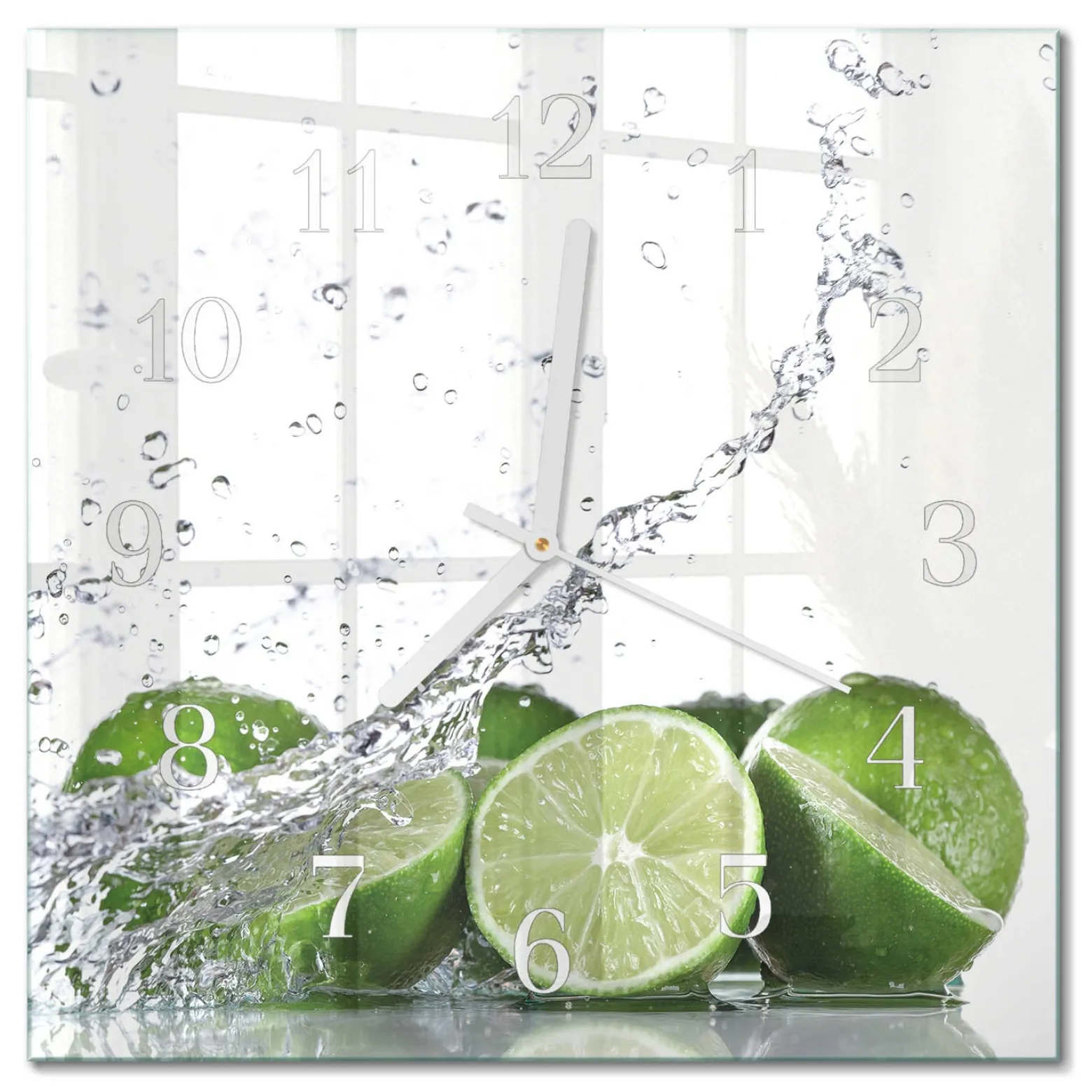 Zegar nowoczesny 30x30 Limonki dekoracyjny na ścianę