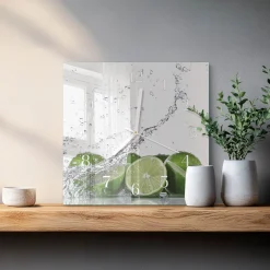 Zegar nowoczesny 30x30 Limonki dekoracyjny na ścianę