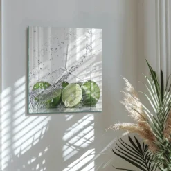 Zegar nowoczesny 30x30 Limonki dekoracyjny na ścianę