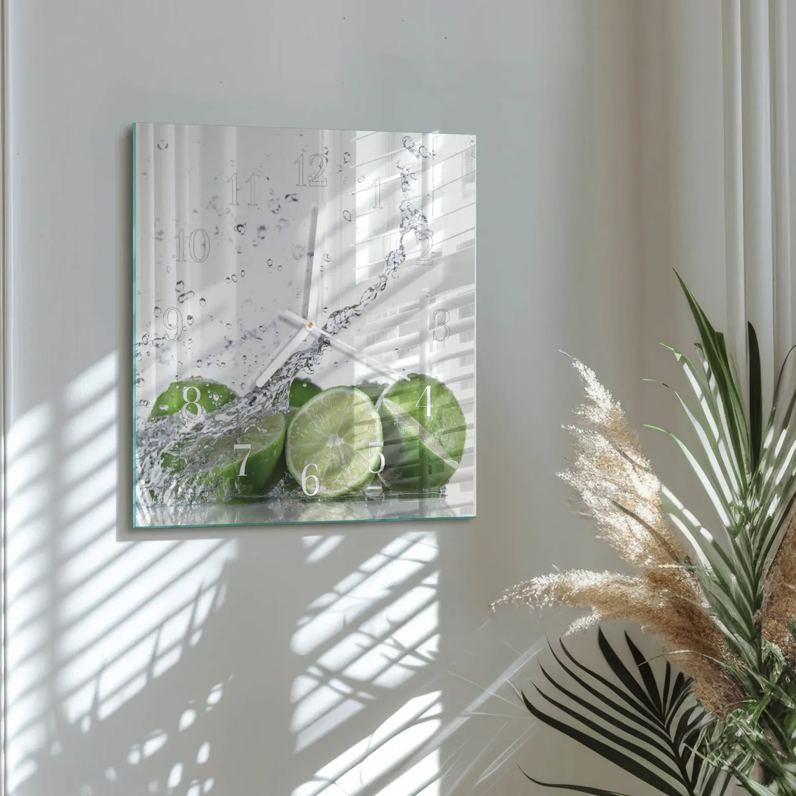 Zegar nowoczesny 30x30 Limonki dekoracyjny na ścianę
