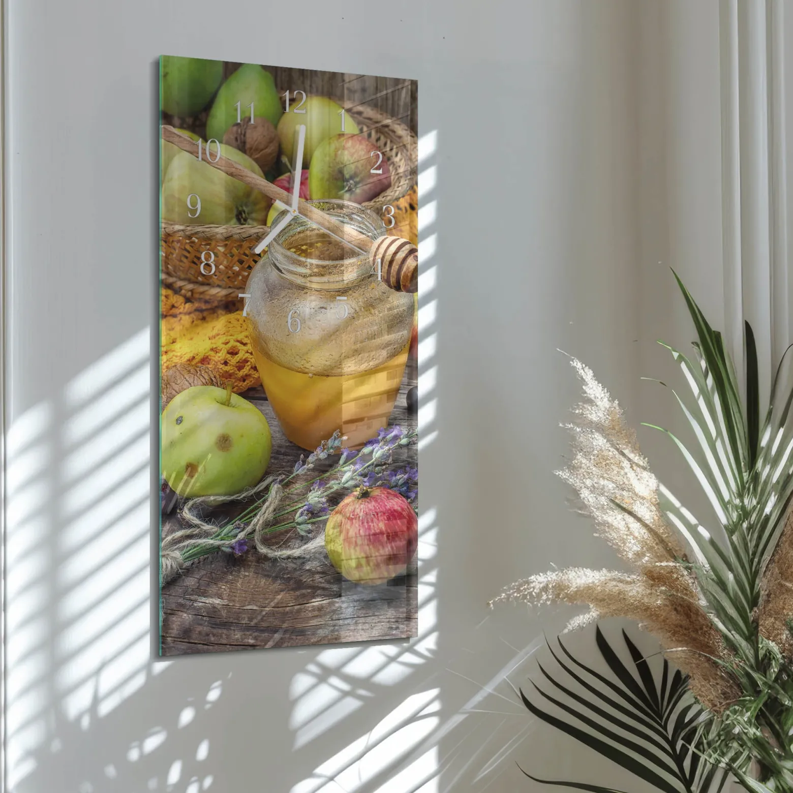 Zegar nowoczesny 30x60 Stół Jesienny ozdobny ścienny