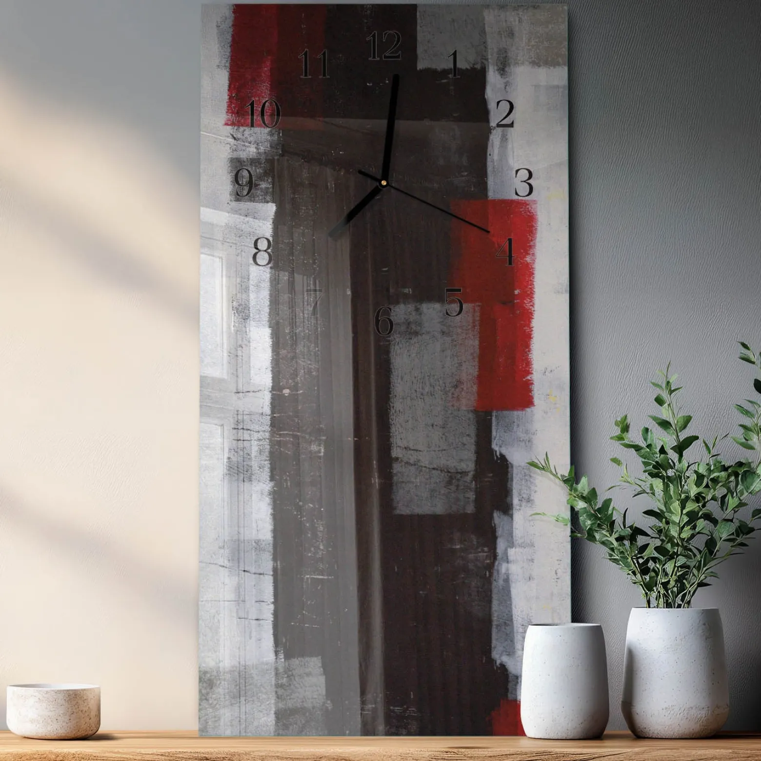 Zegar ostry 30x60 Abstrakcja nowoczesny na ścianę