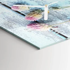 Zegar ostry 30x60 Koniczyna ozdobny ścienny