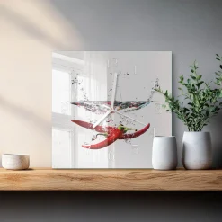 Zegar ostry 30x30 Papryczki Chili przyprawy jedzenie kuchnia foto