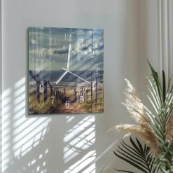 Zegar ostry 30x30 Plaża morze ozdobny ścienny