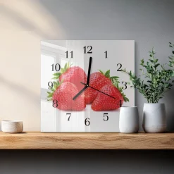Zegar ozdobny 30x30 Truskawki design na ścianę
