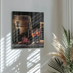Zegar premium 30x30 Beczka na Wino zegar ścienny