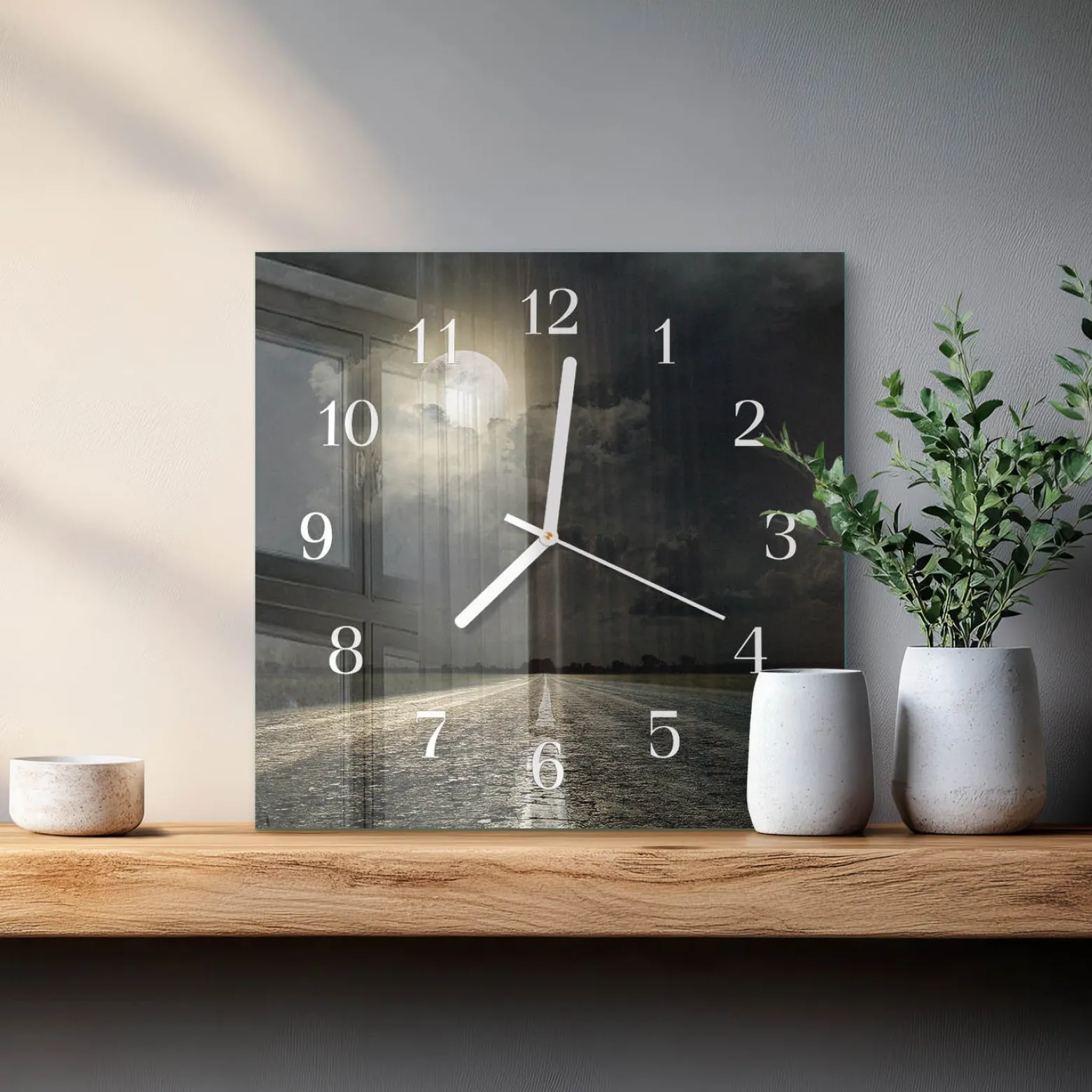 Zegar premium 30x30 Ścieżka Księżyca dekoracyjny do salonu
