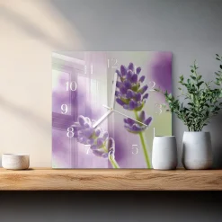 Zegar premium 30x30 Lawenda dekoracyjny na ścianę