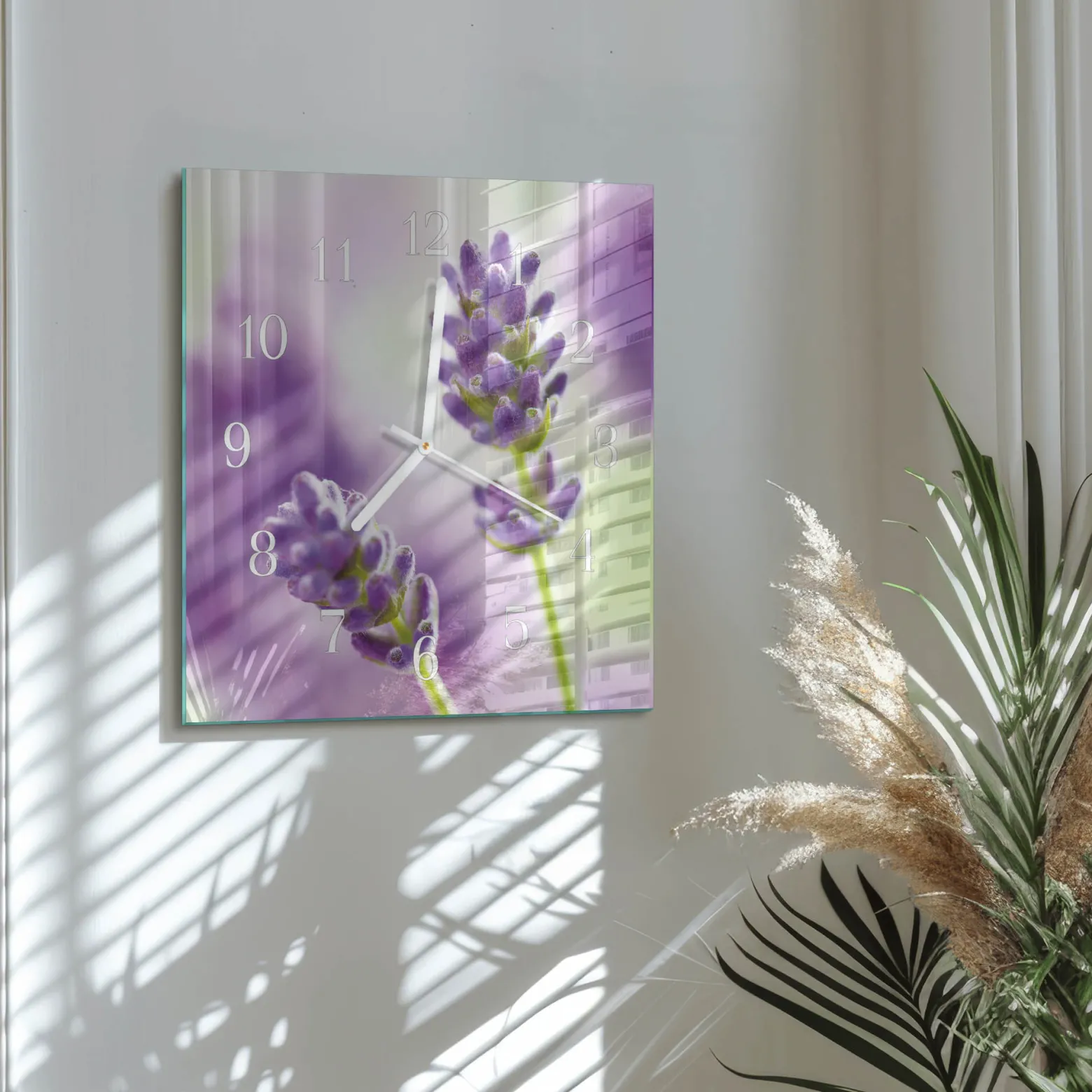Zegar premium 30x30 Lawenda dekoracyjny na ścianę