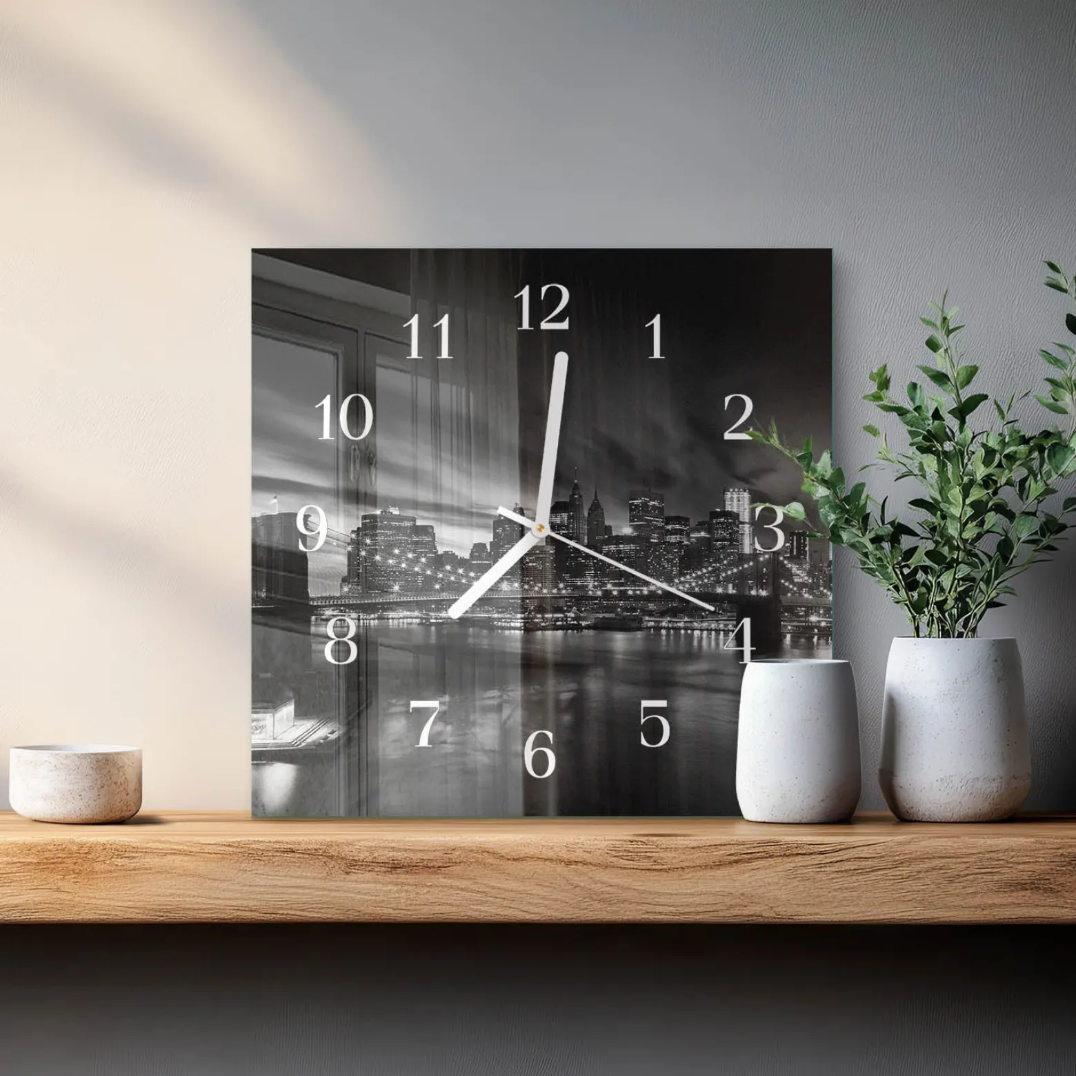 Zegar premium 30x30 Miasto zegar ścienny