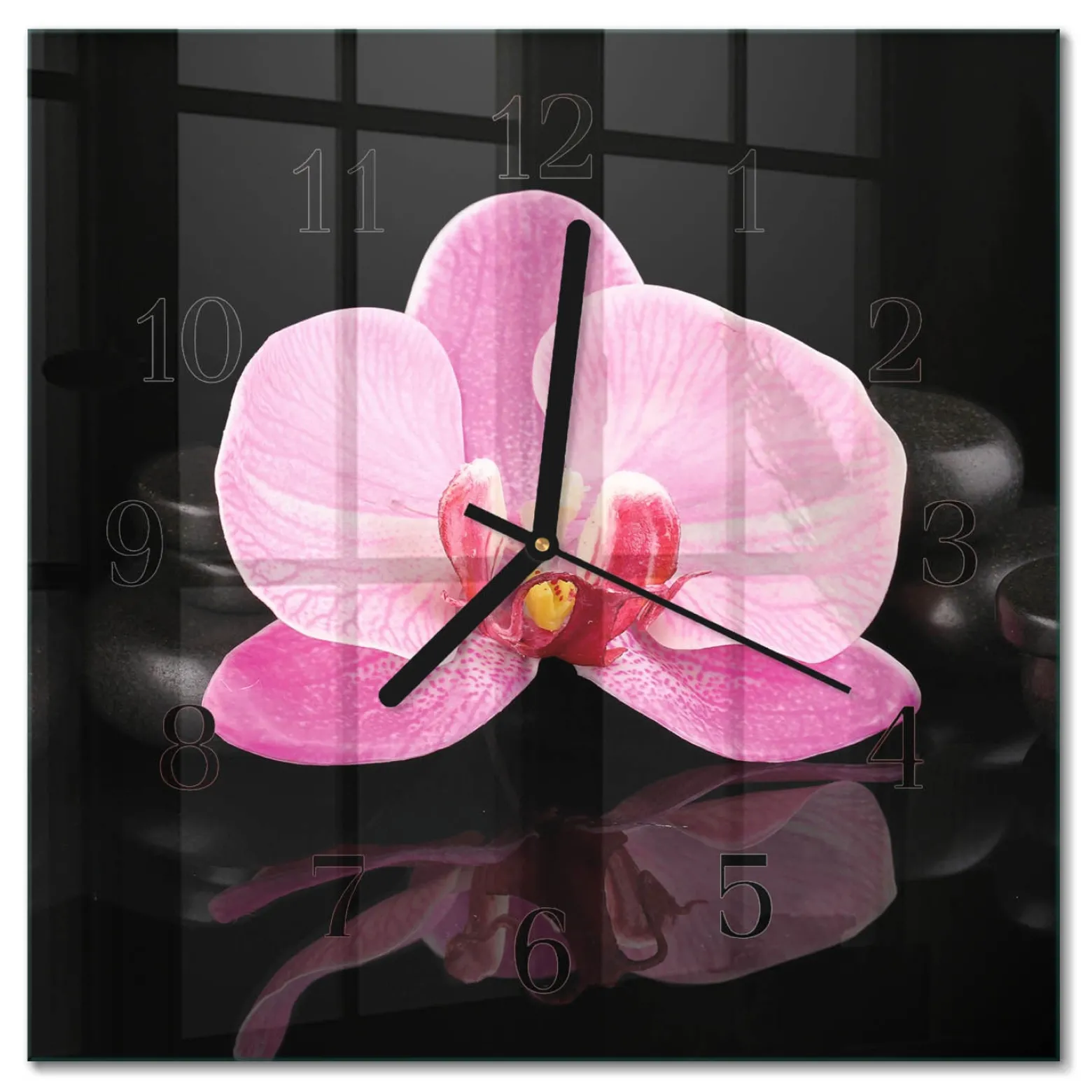 Zegar premium 30x30 Orchidea dekoracyjny na ścianę
