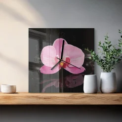 Zegar premium 30x30 Orchidea dekoracyjny na ścianę