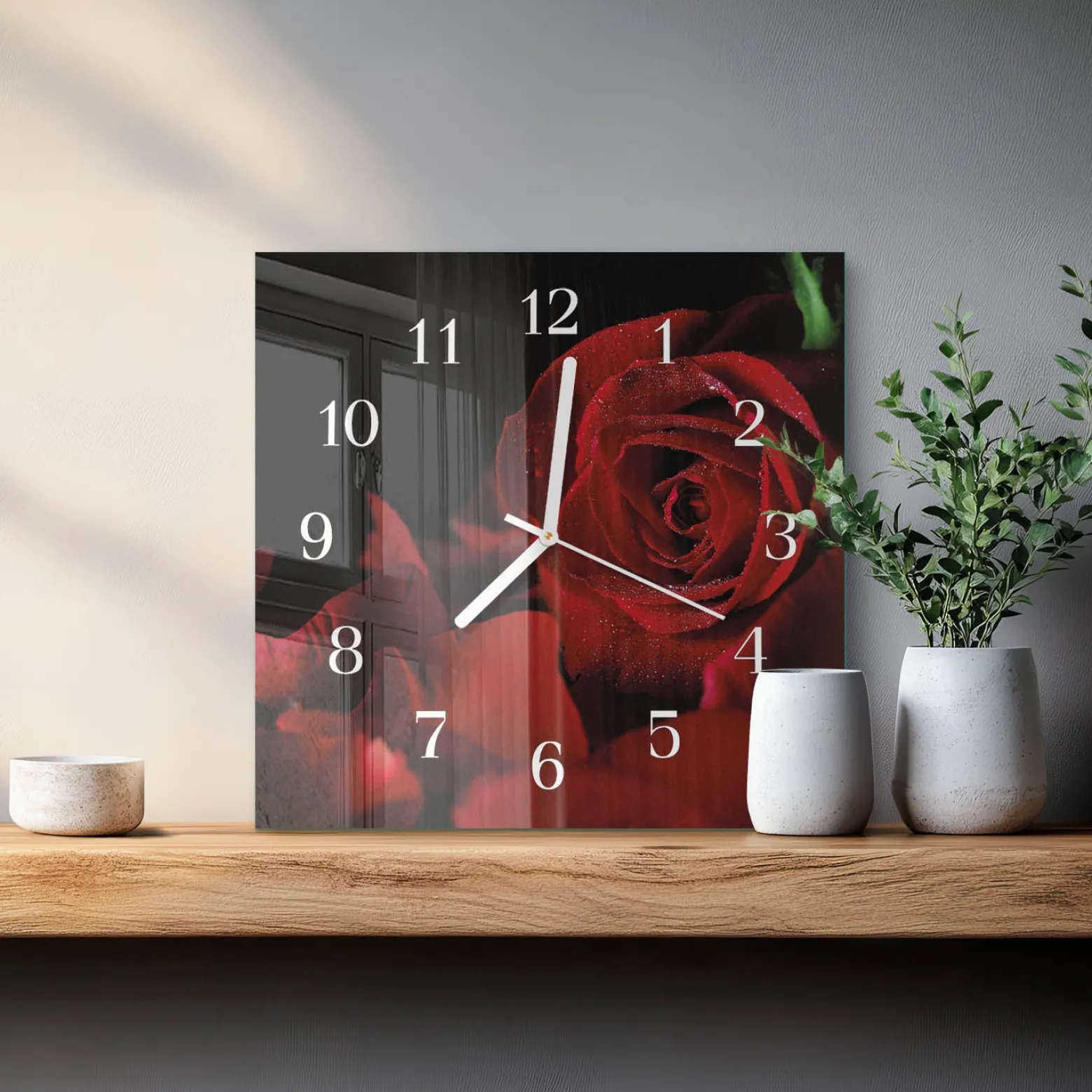 Zegar premium 30x30 Róża zegar ścienny