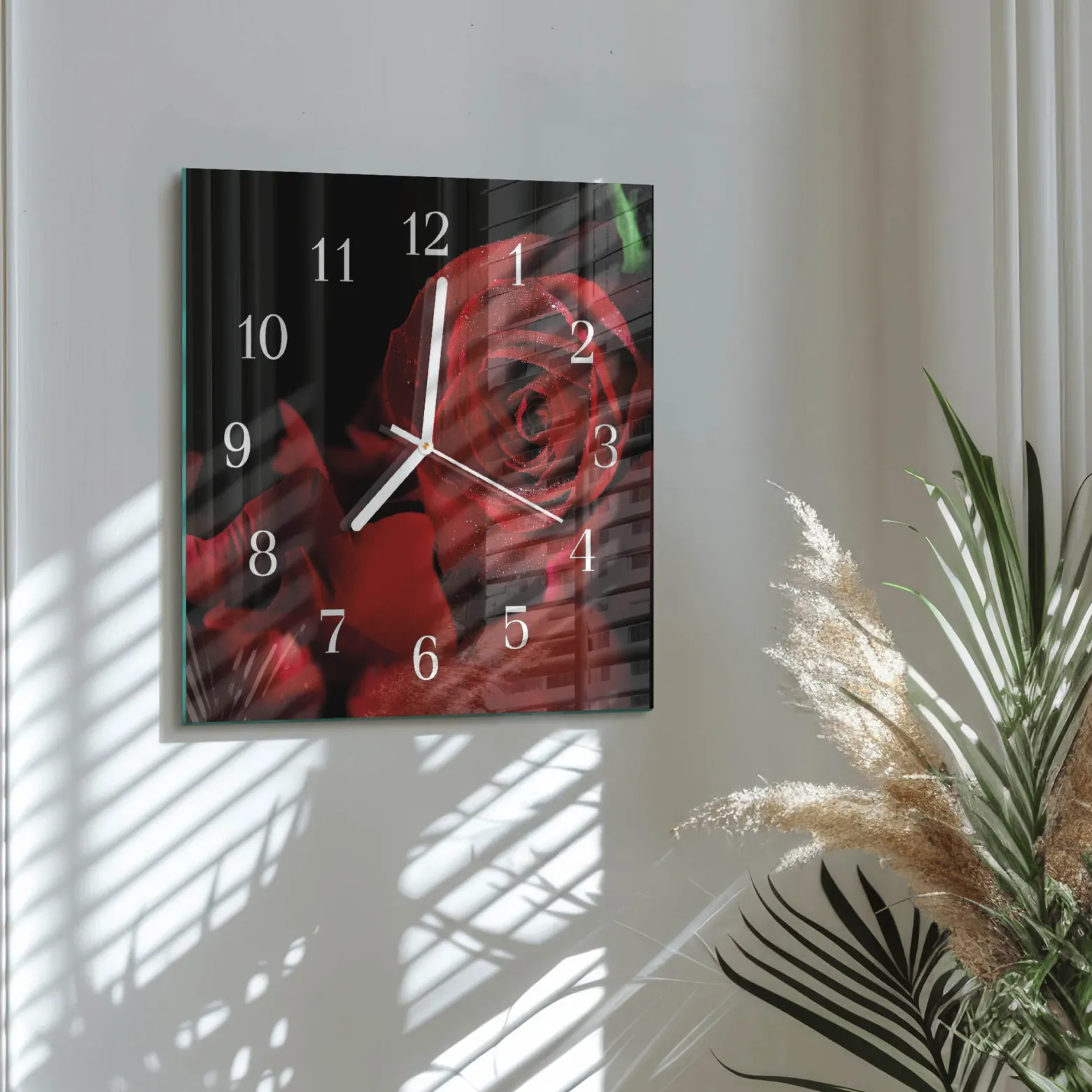 Zegar premium 30x30 Róża zegar ścienny