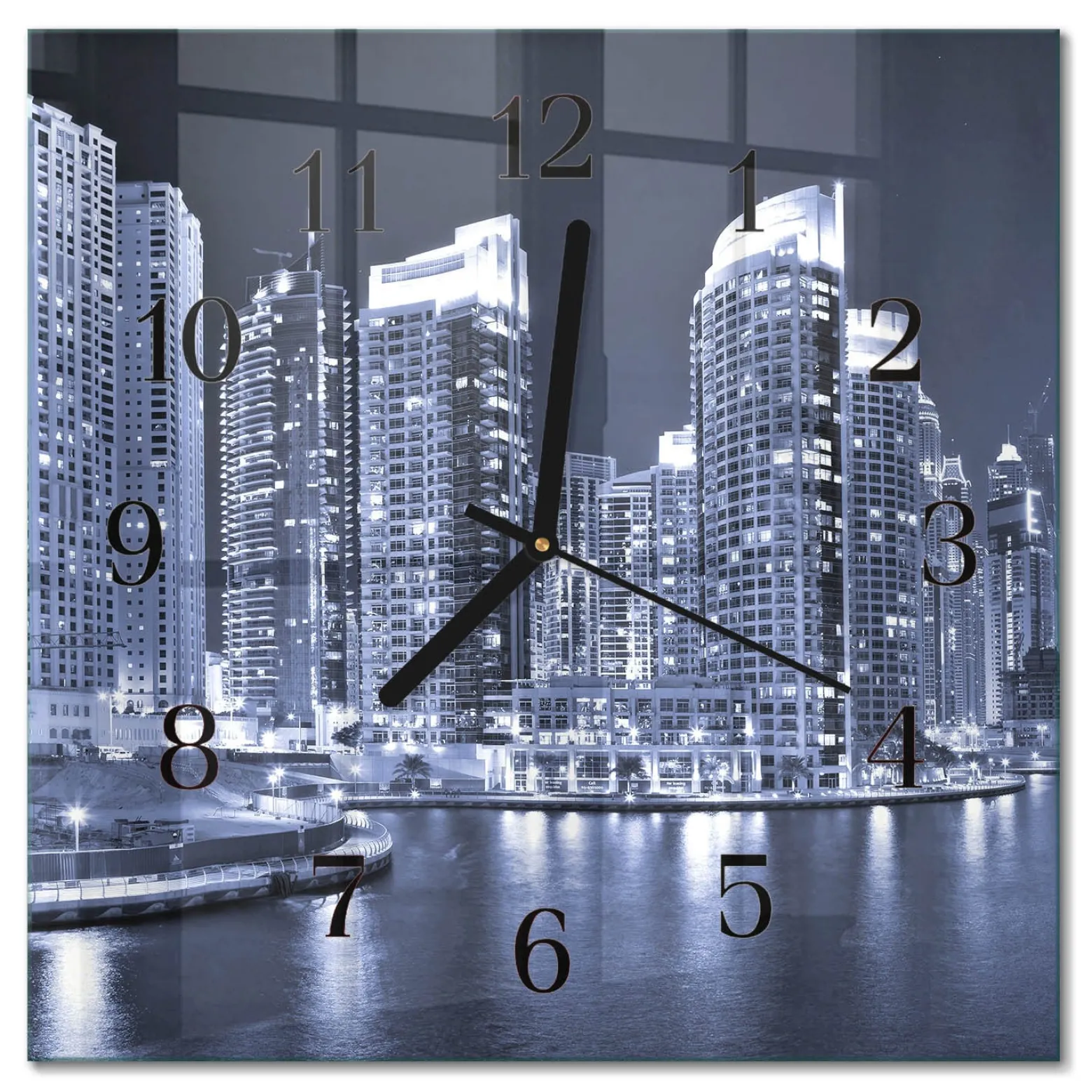 Zegar płynący 30x30 Horyzont design na ścianę