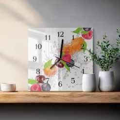 Zegar płynący 30x30 Owoc dekoracyjny na ścianę