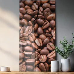 Zegar płynący 30x60 Ziarno Kofeiny zegar ścienny
