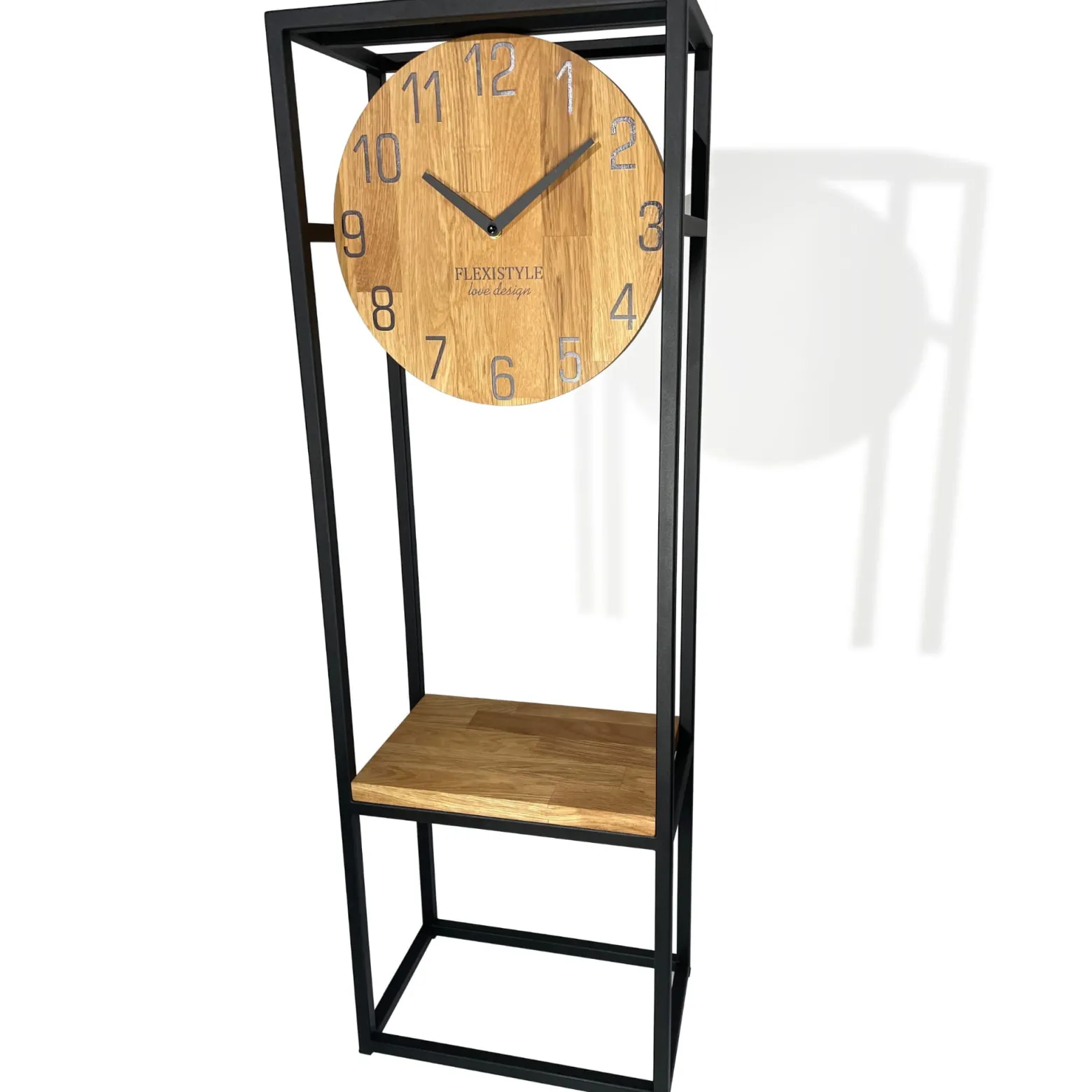 Zegar stojący w konsoli loft dębowy 100cm