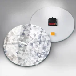 Zegar szklany ścienny do salonu Wzór geometryczny fi30