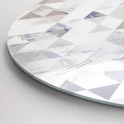 Zegar szklany ścienny do salonu Wzór geometryczny fi30