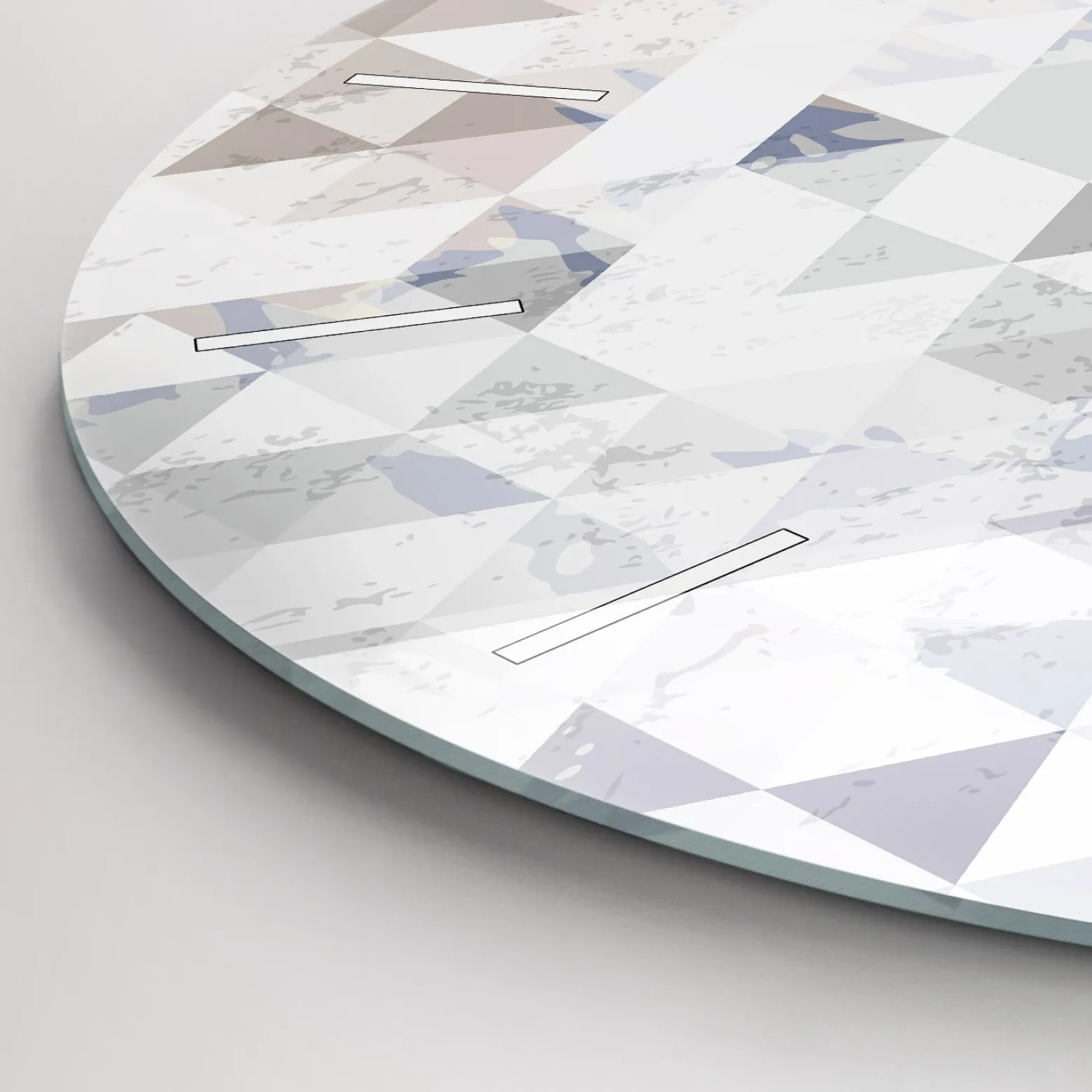 Zegar szklany ścienny do salonu Wzór geometryczny fi30