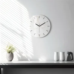 Zegar ze szkła ścienny Elegancki marmur fi30