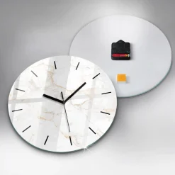 Zegar ze szkła ścienny Elegancki marmur fi30