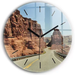 Zegar ze szkła ścienny Route 66 w USA fi30