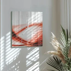 Zegar z grafiką 30x30 Abstrakcyjne Linie 3D nowoczesny cichy dom