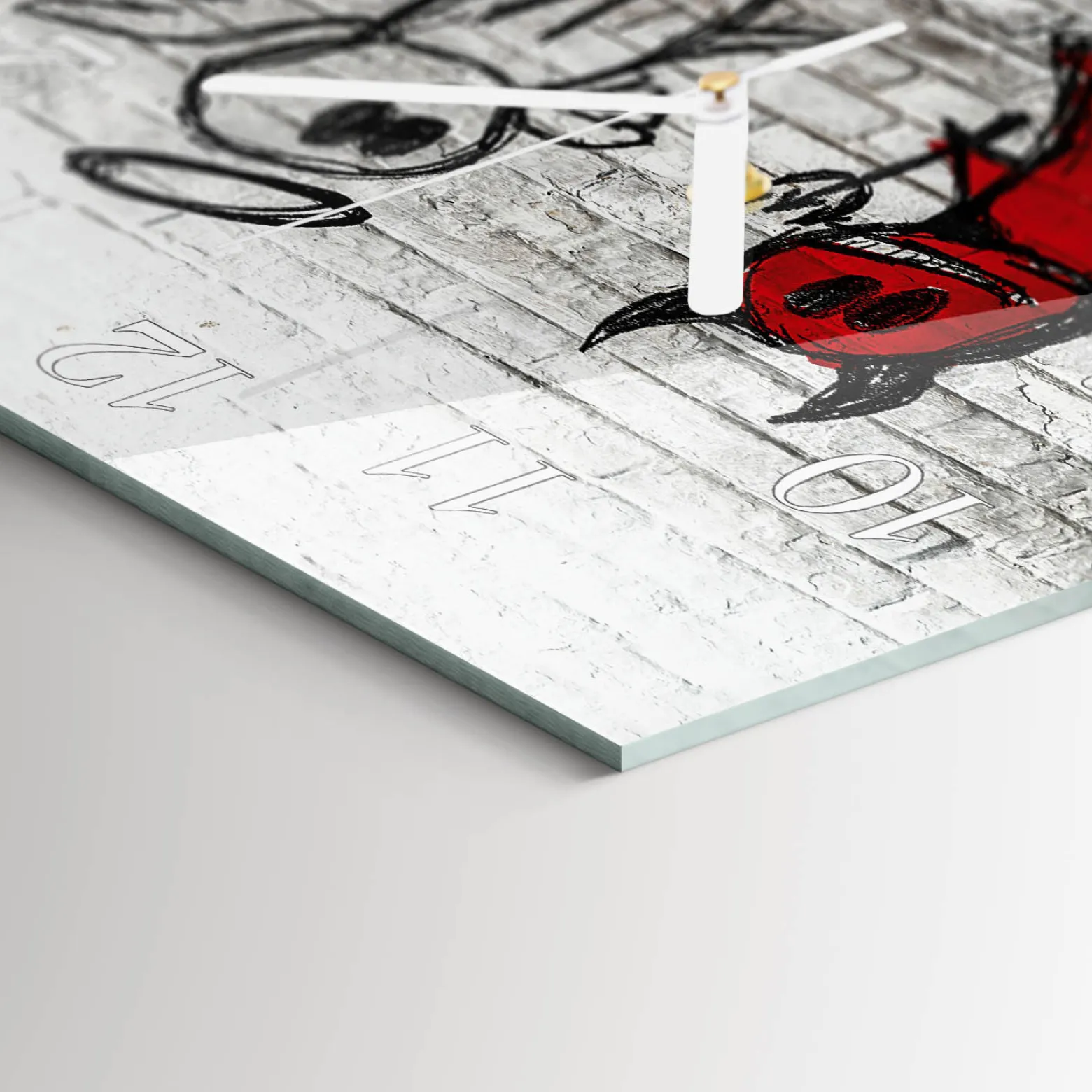 Zegar z grafiką 30x30 Anioł Diabeł zegar ścienny