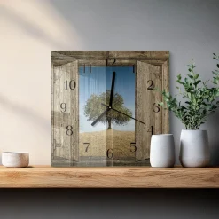 Zegar z grafiką 30x30 Drzewo nowoczesny na ścianę