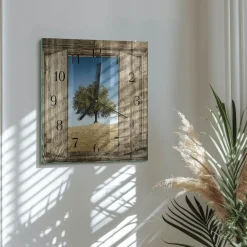 Zegar z grafiką 30x30 Drzewo nowoczesny na ścianę