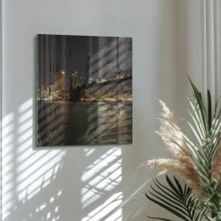 Zegar z grafiką 30x30 Horyzont nowoczesny na ścianę