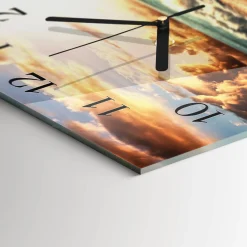 Zegar z grafiką 30x30 Wybrzeże Piaskowe nowoczesny na ścianę