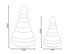 Zestaw 2 figurek choinek papierowych 3D świąteczne beżowy