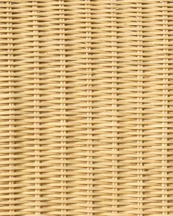 Zestaw 2 krzeseł rattanowych do jadalni naturalne z miękkimi poduchami